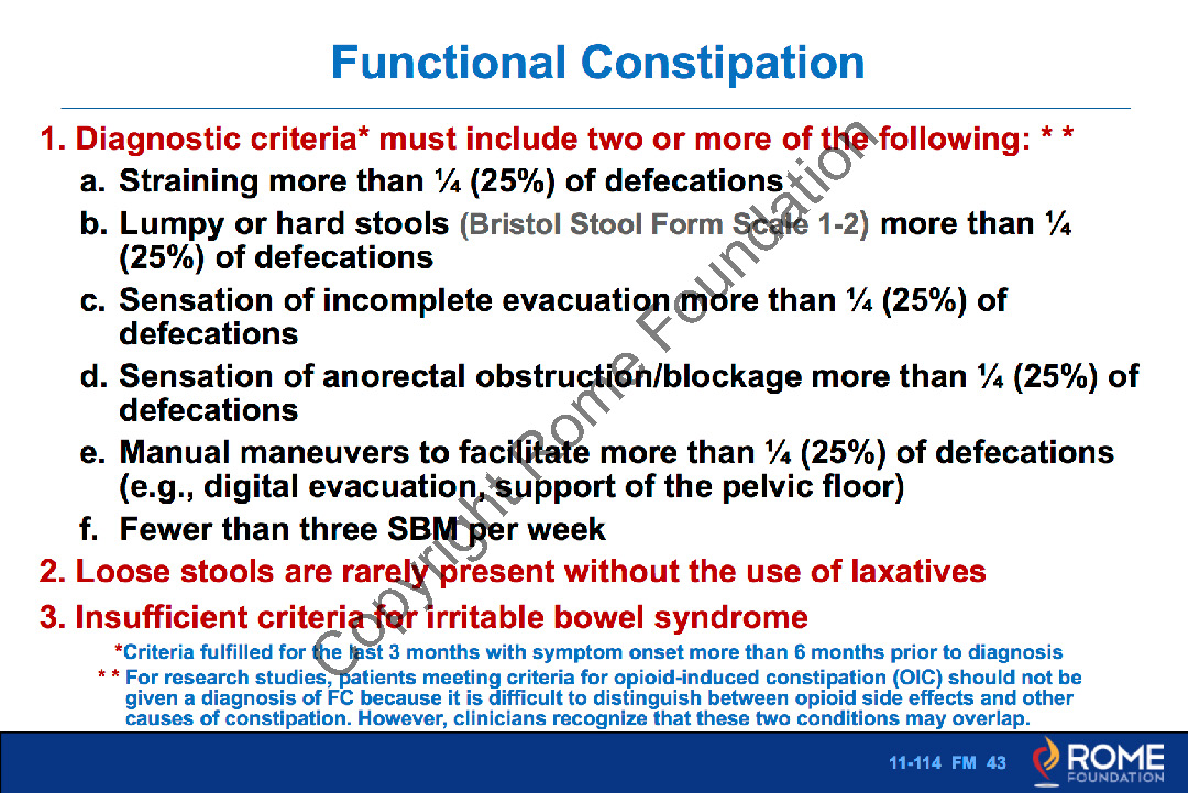 Bowel 114 Functional Constipation Rome Online